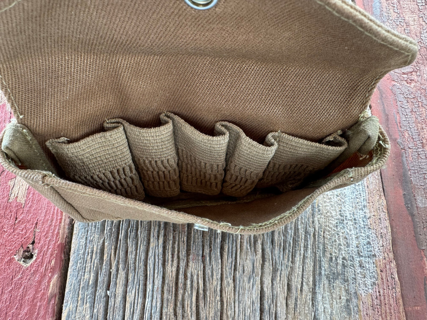 Rare Filson heavy Twill Cloth Belt Pouch| Choke Tube case| Shotgun shell case| Made in the USA|discontinued| Dark Tan