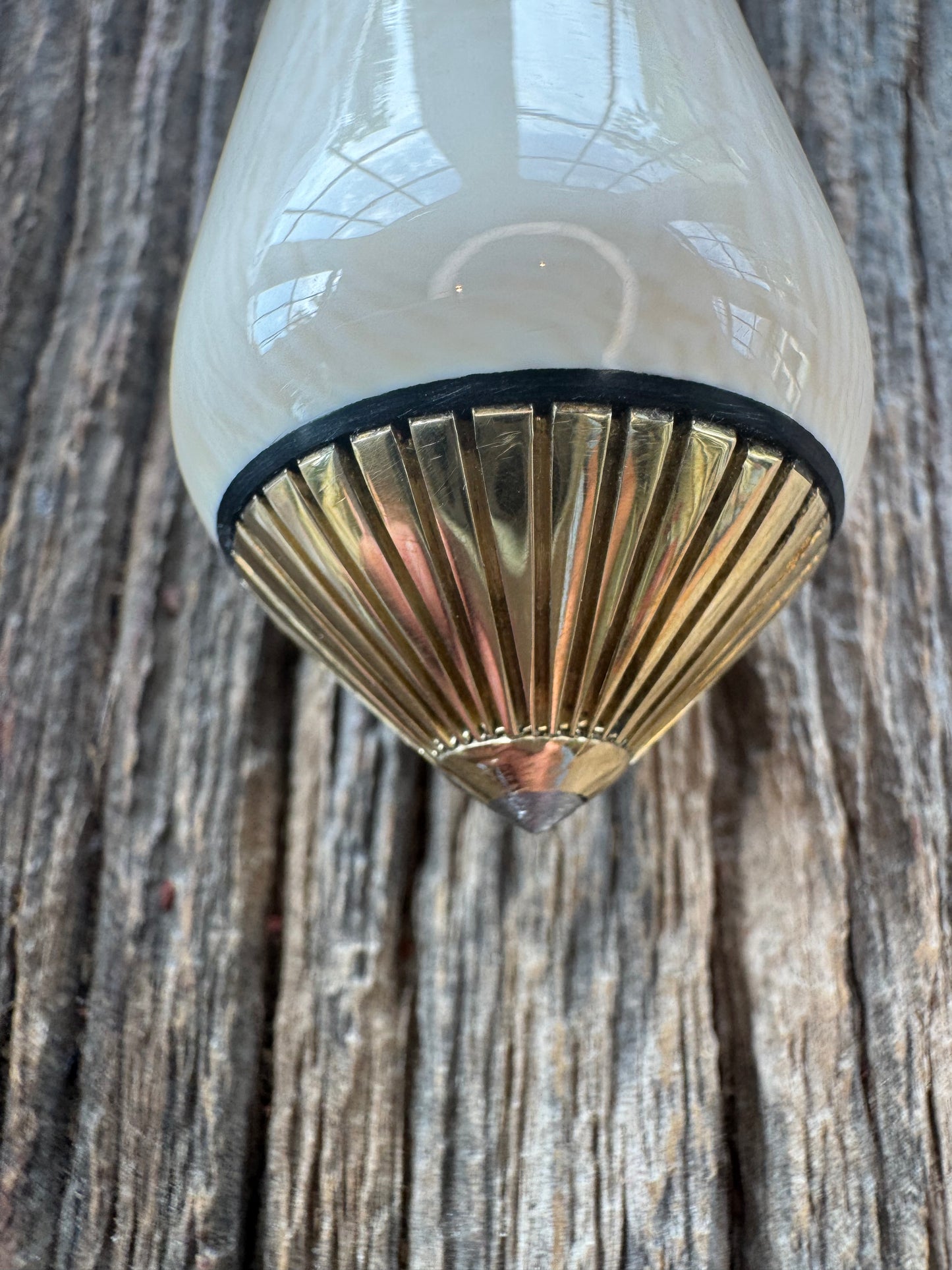 New in paper Randall Clinton Special with a nice piece of customer supplied Warthers Resin with concave grip, Stainless Steel, Brass Lugged Hilt and brass scalloped coolie cap.