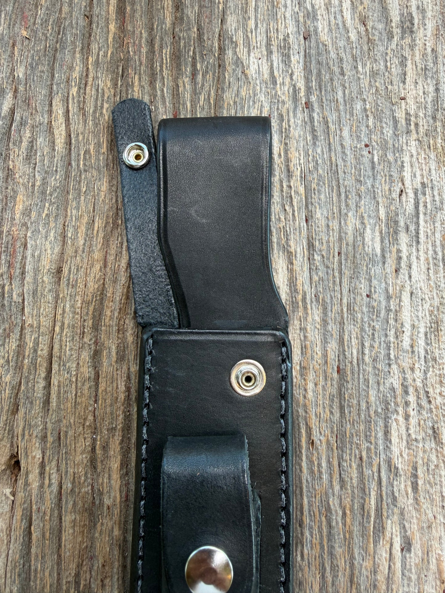 New Randall Sullivans by Gutcher Black Leather Knife Sheath Model 1-6 with Sharpening Stone.