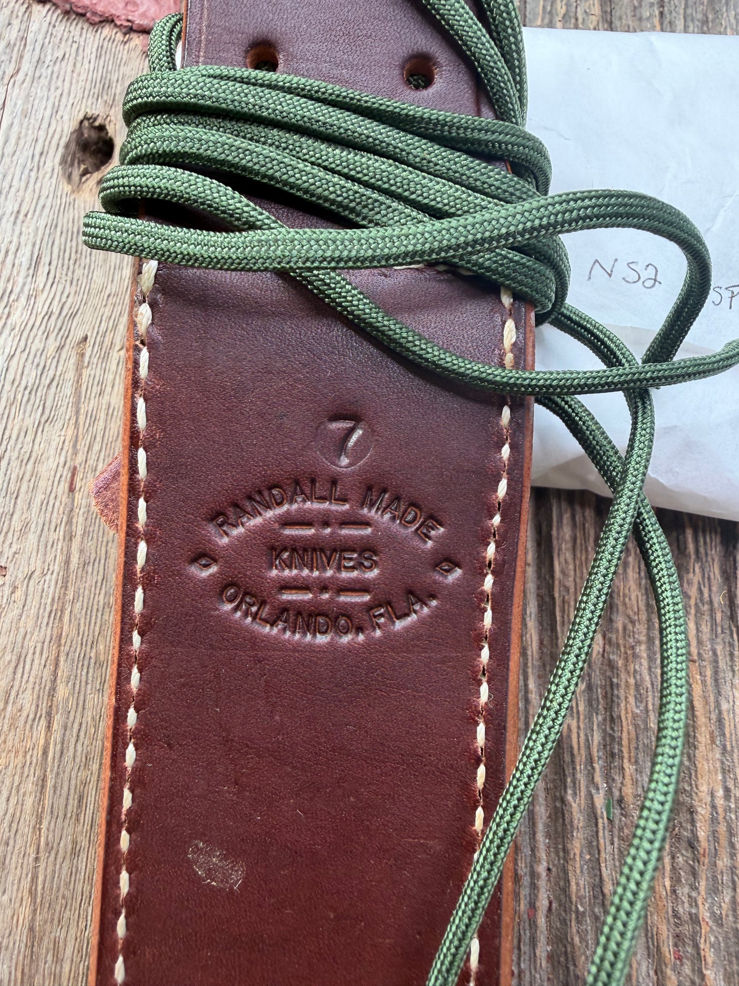 New in Paper Randall Made Knife Model 1-7 Stag , Stainless, Black and Aluminum spacers, Nickel Silver Hilt, Aluminum crows beak butt cap.