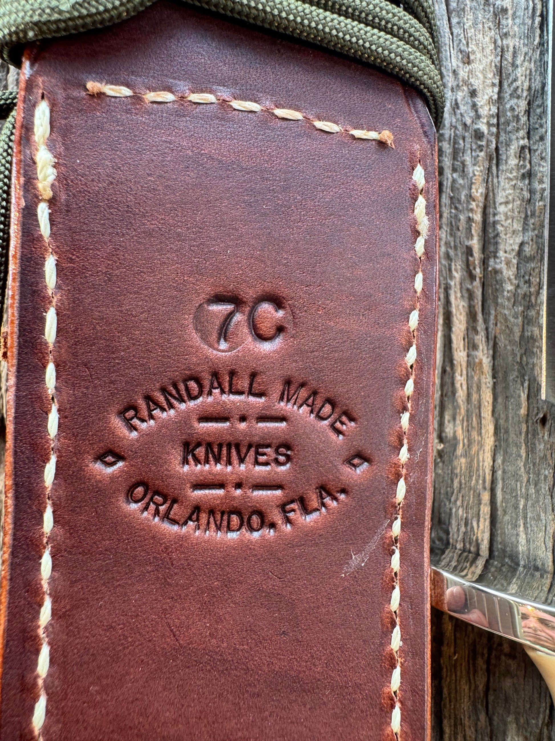 Randall Model 16-7 in Tan Micarta. Nickel Silver Hilt, Stainless steel and Lanyard. New in Paper.