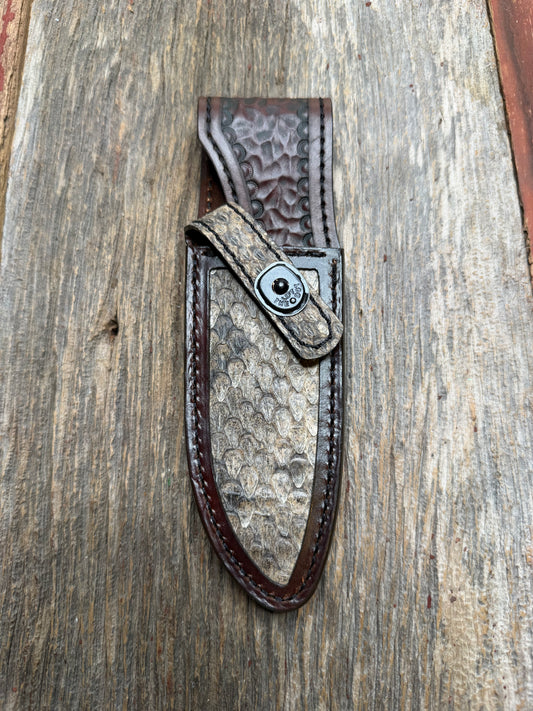 Randall Model 11-5 with Western Diamondback RattleSnake skin from Treeman Sheaths.