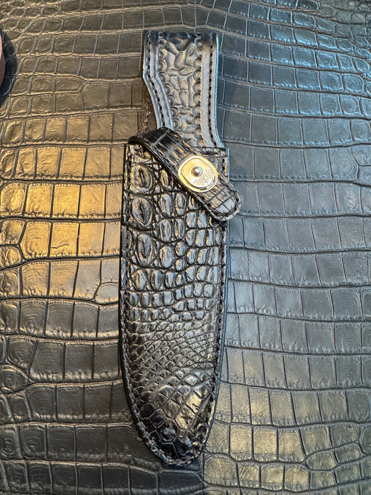 Randall Model 25-6 Exotic Sheath in Black Crocodile by Treeman.