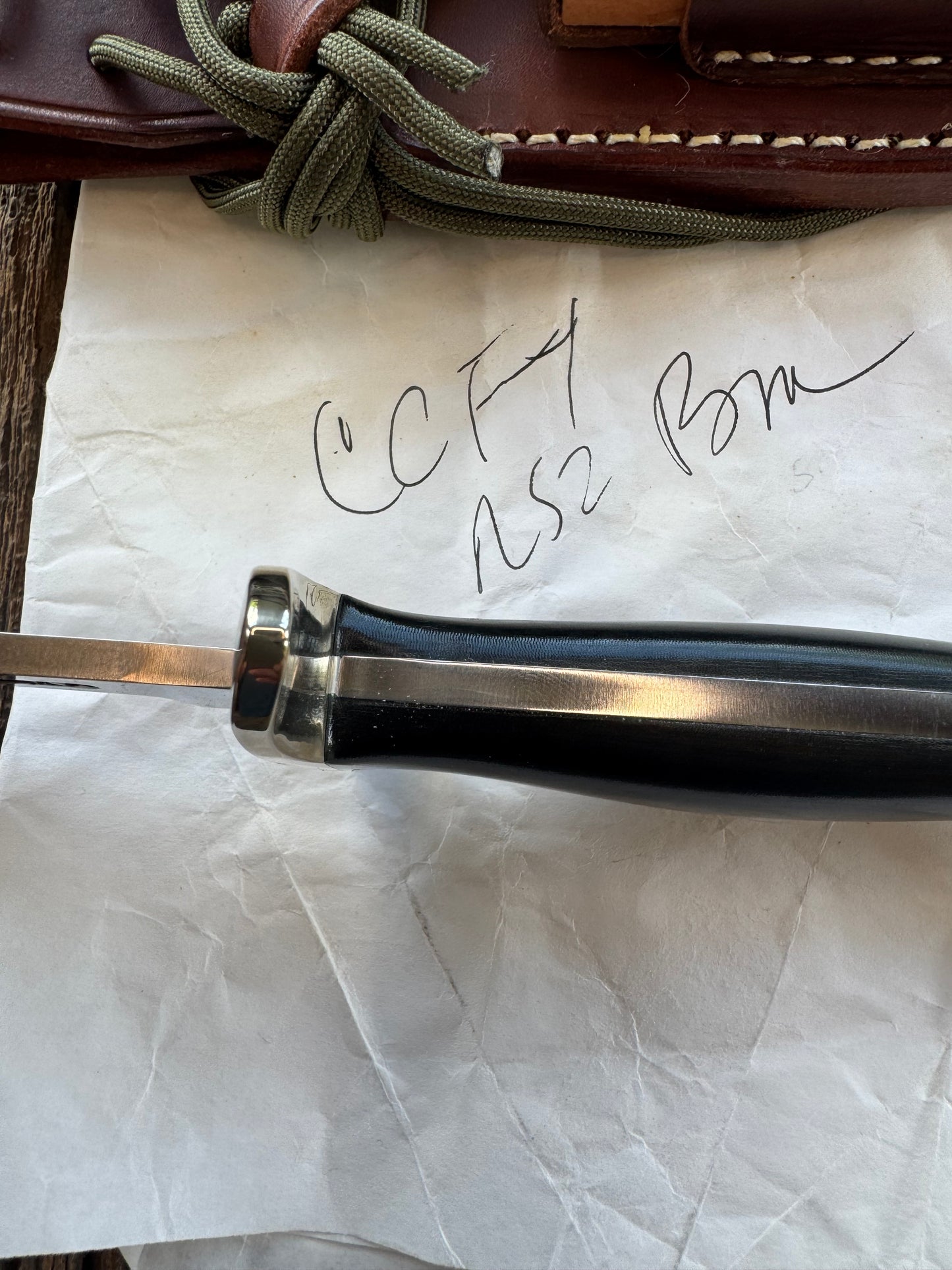 New in Paper Randall Knife Model Combat Companion Black Micarta Handle Stainless Steel, NSH , Lanyard, Nickel Silver Double Hilt.