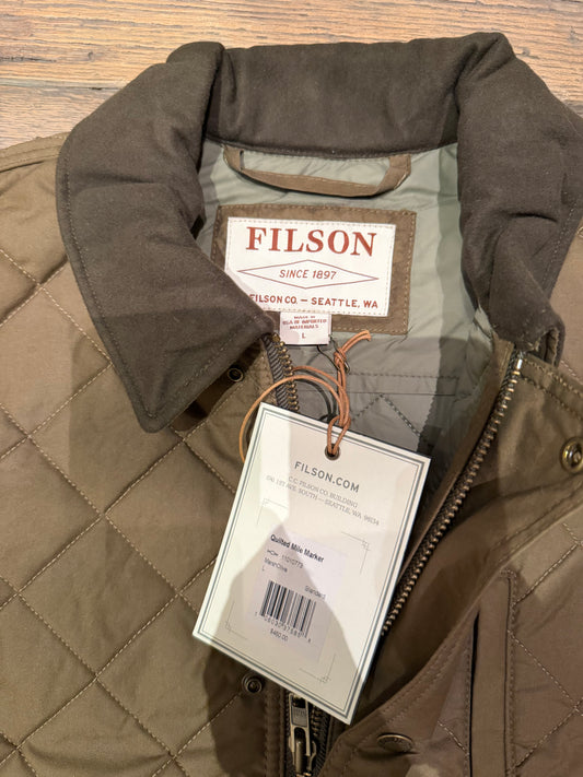 Filson Quilted Mile Marker Jacket NWT Vintage 11010773 Marsh Olive Large Made in the USA