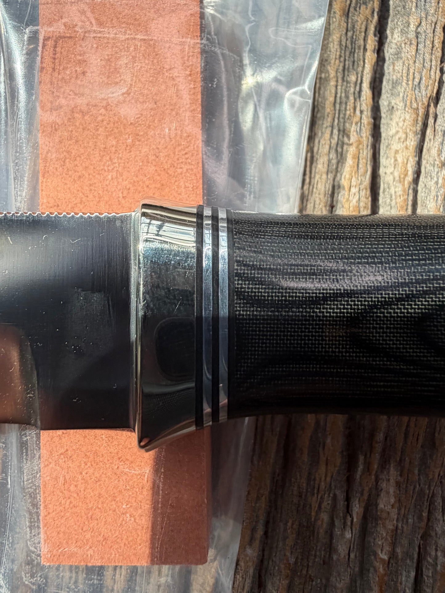 New in Paper Randall Model “Gambler” 4 Inch in a Black Micarta handle, Nickel hilt, Stainless steel blade, rounded nickel silver butt cap.