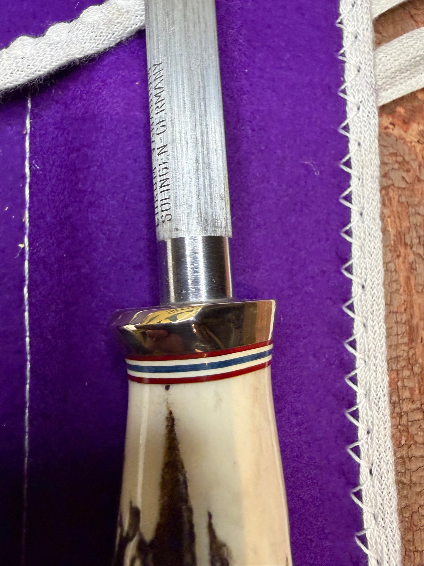 Randall Carving set Model 6-9 with Gorgeous Popcorn STAG Red White Blue Spacers Stainless… Wow