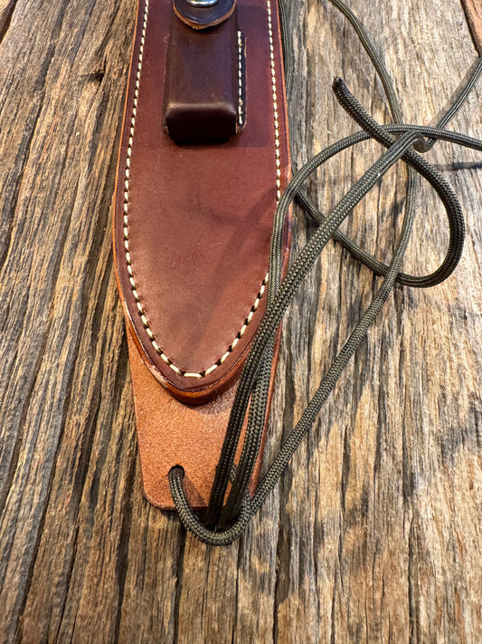 New Randall Sullivans by Gutcher Leather Knife Sheath Model 12-9/14 grind with Sharpening Stone.