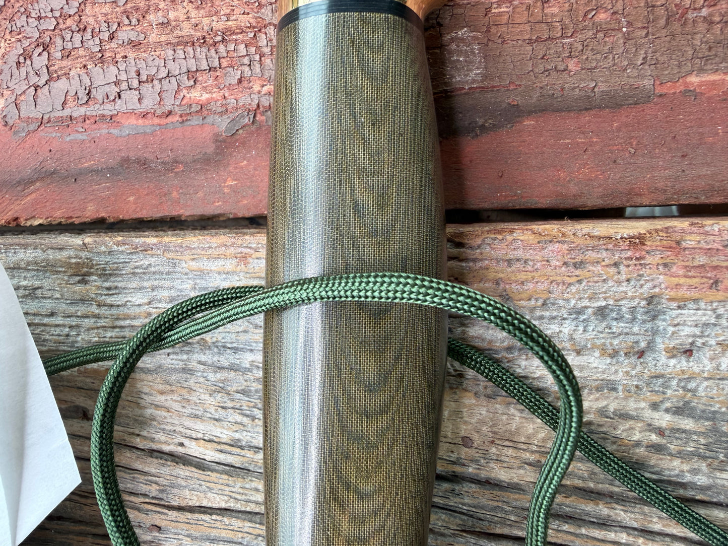 New in Paper Randall Made Knife Model 1-7 Green Micarta handle, Stainless, brass Double Hilt, Brass Crows beak butt cap, lanyard, Sawteeth, single black spacer…loaded!!