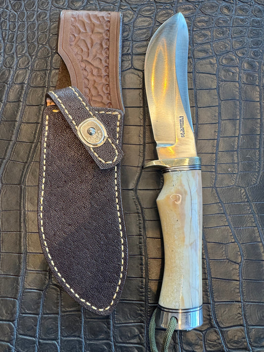 Randall Model RBS Rick Bowles Skinner Sheath in Exotic Black Elephant Skin from Treeman. Sheath only