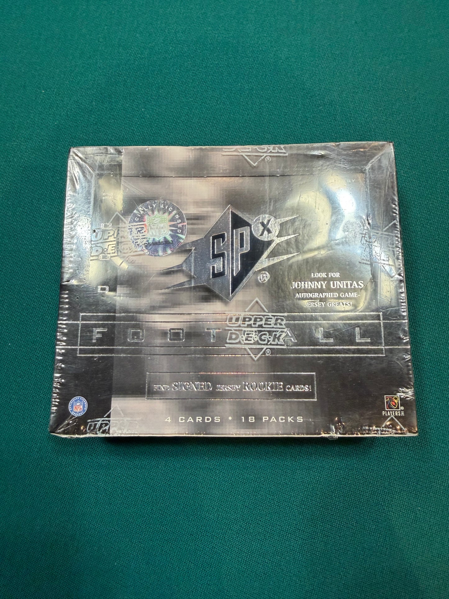 2000 Upperdeck SPX Football Hobby Box 18 packs per box. Brady Rookie Year Factory Sealed!