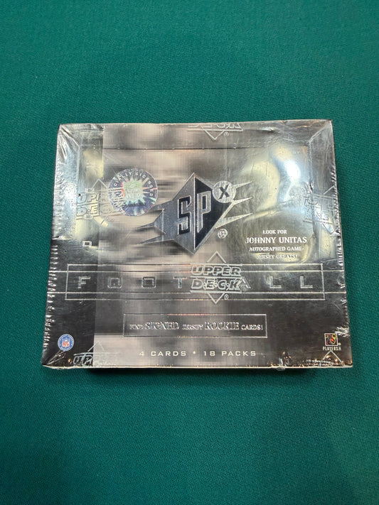 2000 Upperdeck SPX Football Hobby Box 18 packs per box. Brady Rookie Year Factory Sealed!