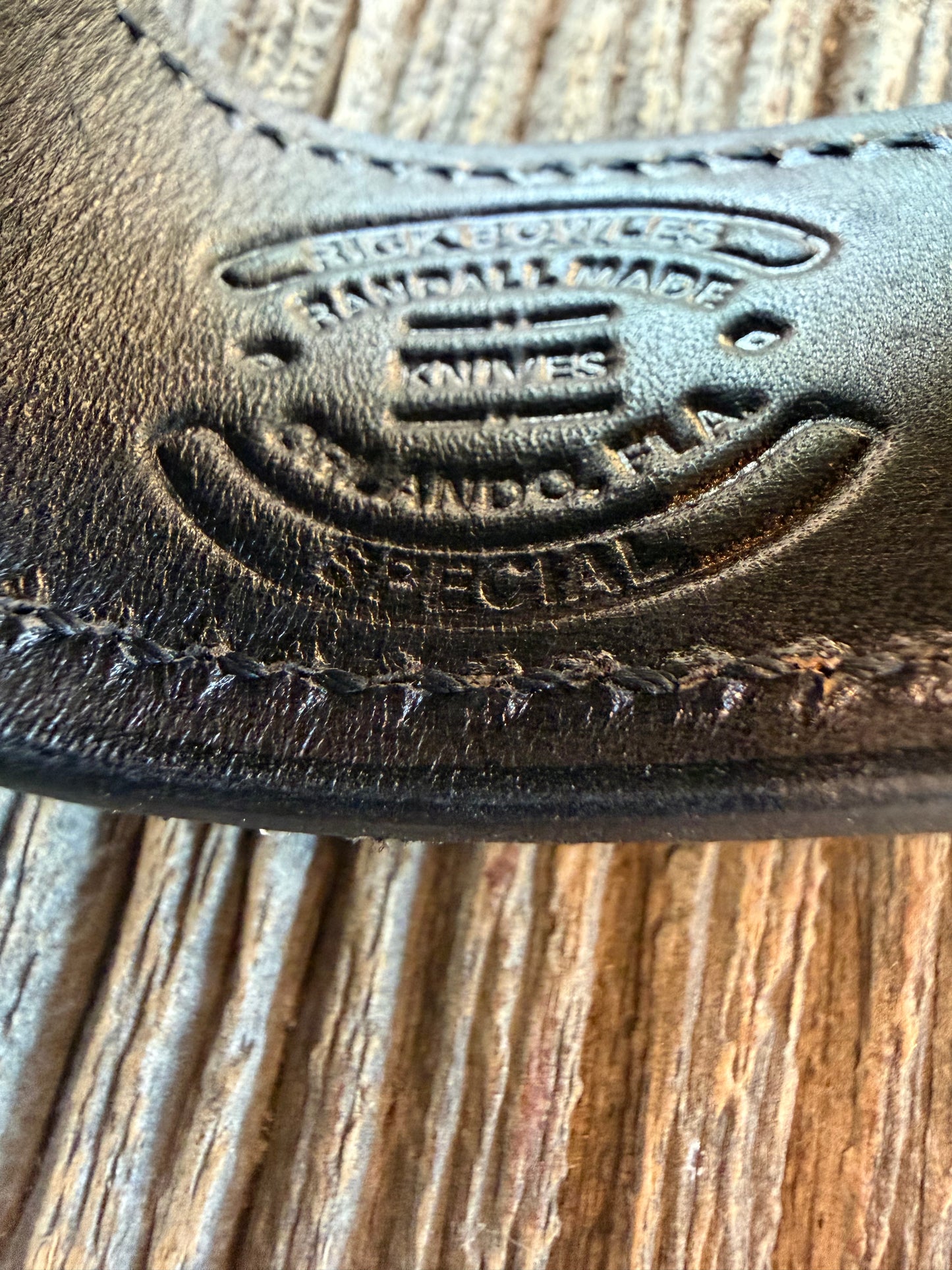 NOTE : Item is part of my personal Collection. Adding to cart will not result in sale.Very Rare Randall Sullivans by Gutcher Exotic Full Rattlesnake Knife Sheath and stone pouch for a Bowles Special. Randall Snap, Diamond inlay pattern.  Full Rattlesnake.