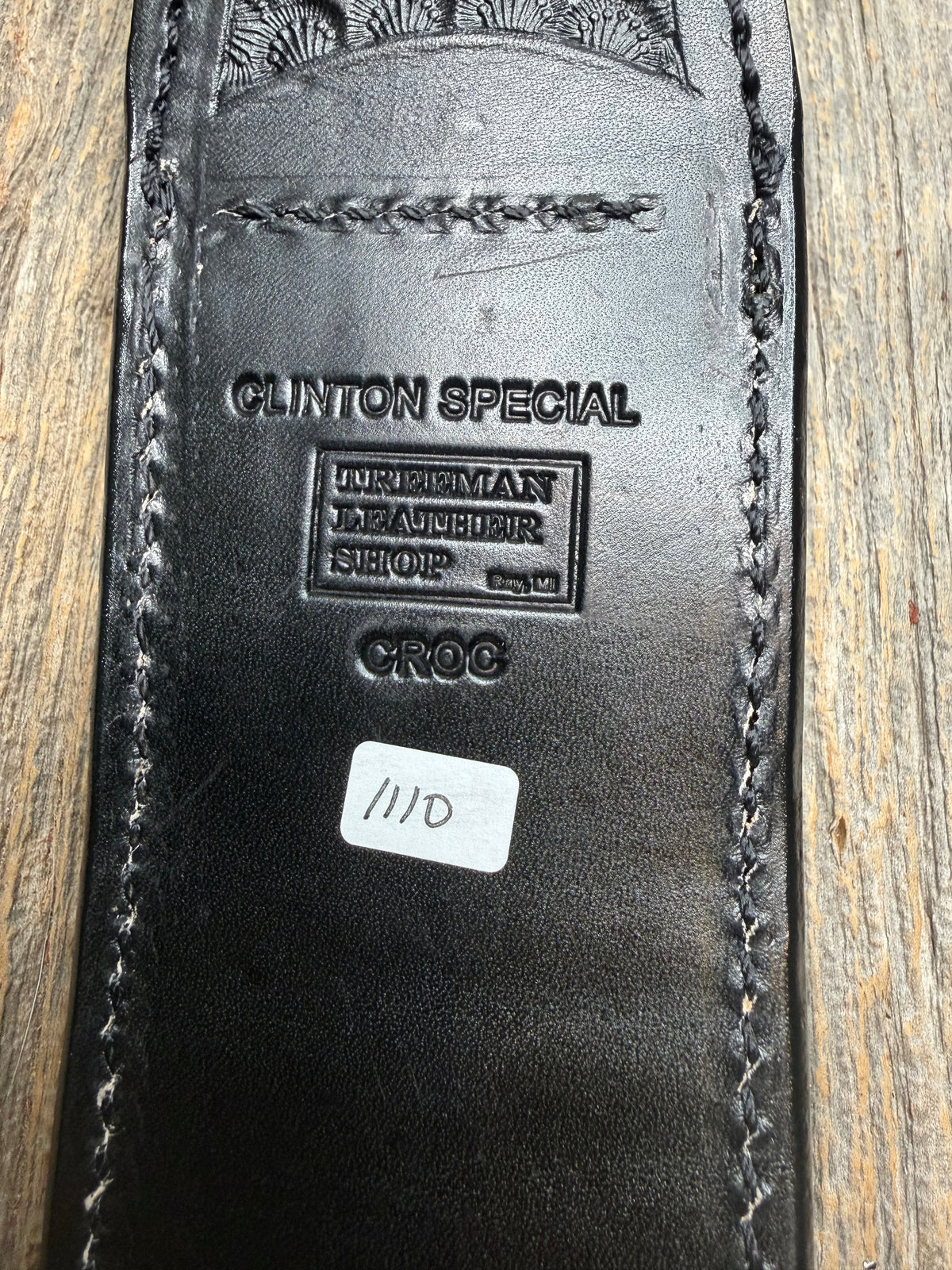 New Randall Model Clinton Special Sheath in Exotic Black Matte Crocodile from Treeman with the newest Black Canteen snap. Killer sheath.
