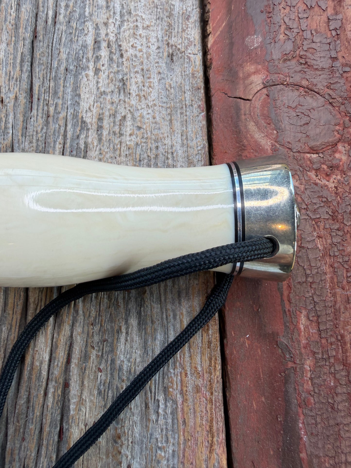 Rare Randall Model 12-9 AI Alternative Ivory etched in the blade, SS NSH + Buttcap Lanyard Wickersham Book noted, Lanyard