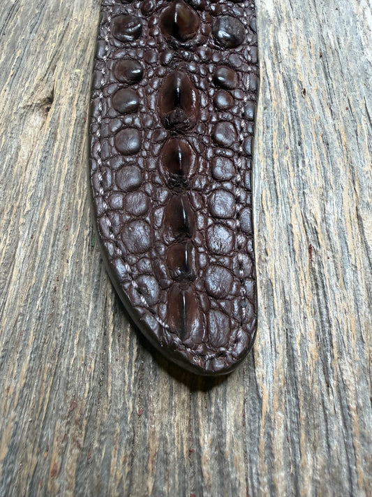 Randall Model Nordic Special Sheath in Exotic Dark Brown Snapping Turtle by Treeman. Forward curved hilt and new black canteen snap… Spiked Dragon tail portion of the turtle.