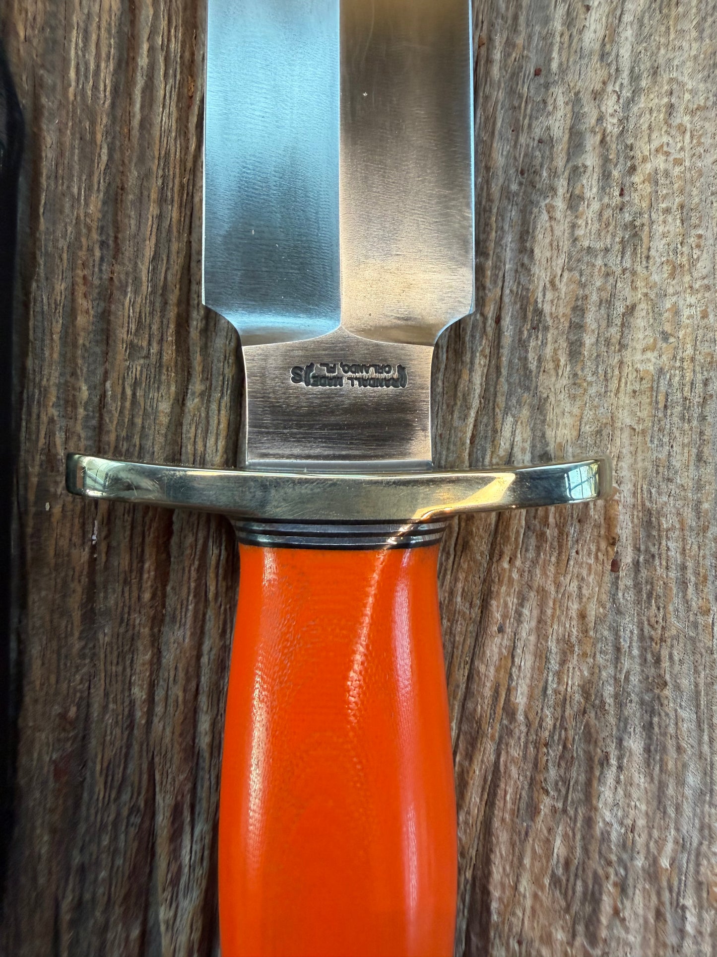 Randall Knife Clinton Special TC Nickel Silver Hilt Stainless Steel, Orange G10, coolie butt cap