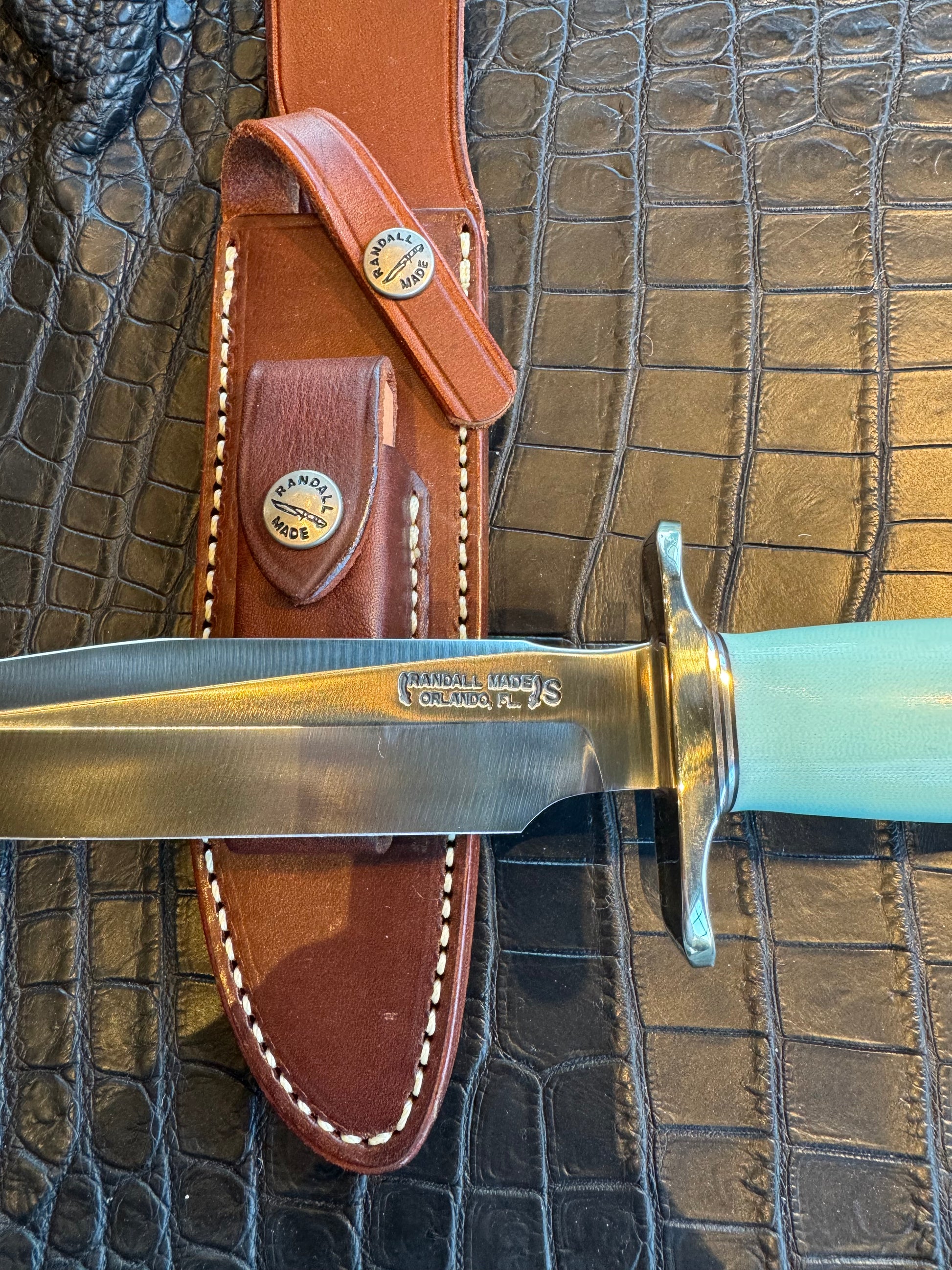 New Randall Knife Model 1-6 Tiffany G-10 Nickel Hilt Stainless Rare