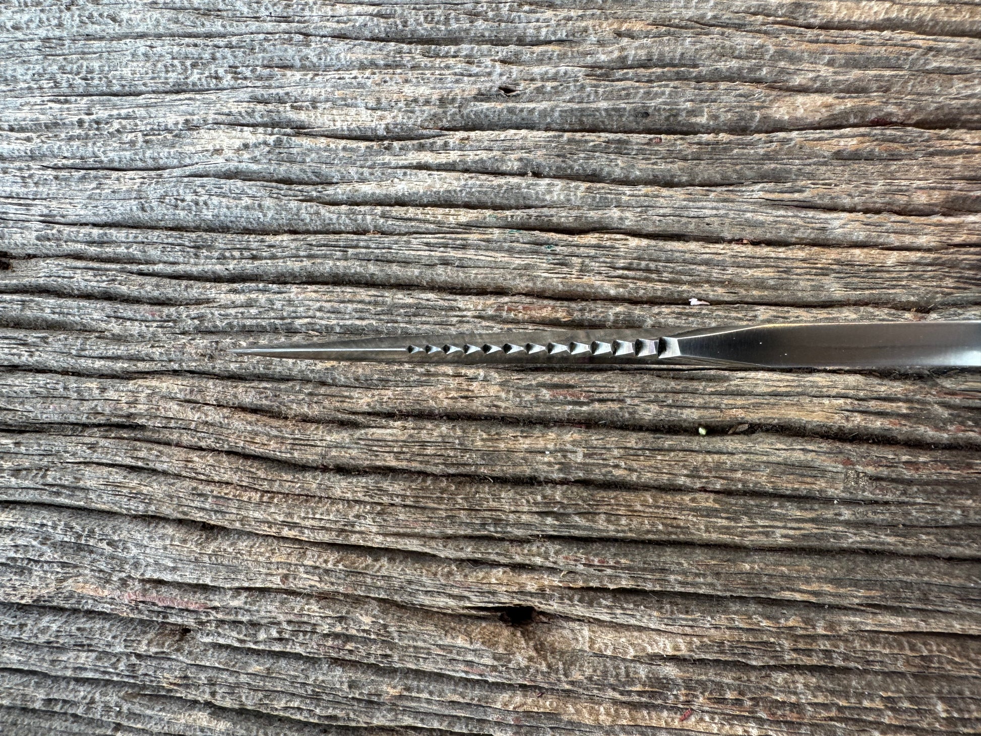 Rare Randall Model Combat Companion in Beautiful Spiraled Narwal, Nickel Silver Hilt and butt cap, black and silver spacers. SS Stunning and rare.