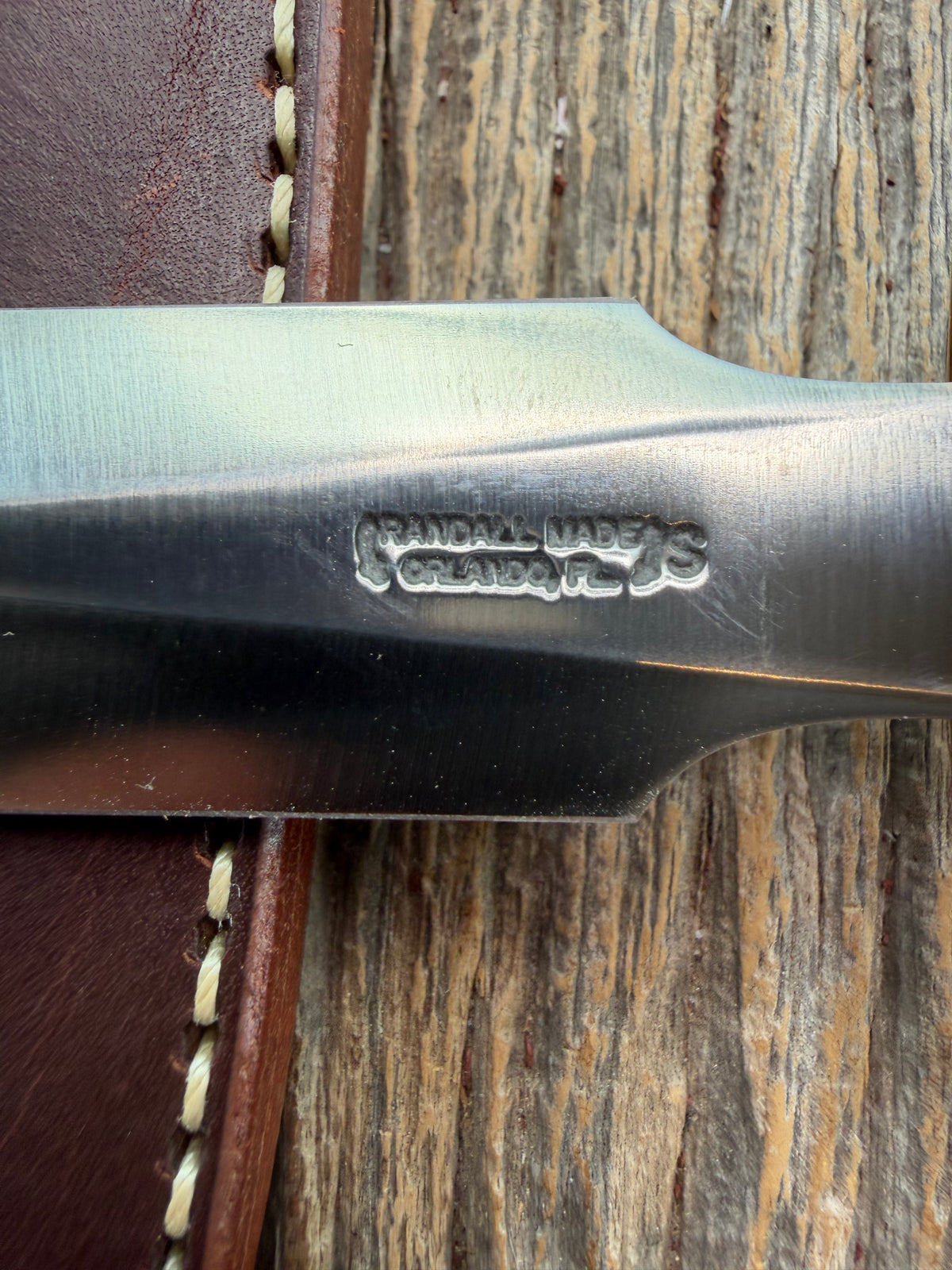 Nice Randall Knife Model 2-5 Brass Hilt, red and gold spacers, coolie Butt cap, Stainless Blade, Walnut Handle