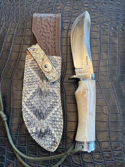 Randall Model RBS Rick Bowles Skinner Sheath in Exotic Rattlesnake Skin from Treeman. Sheath only