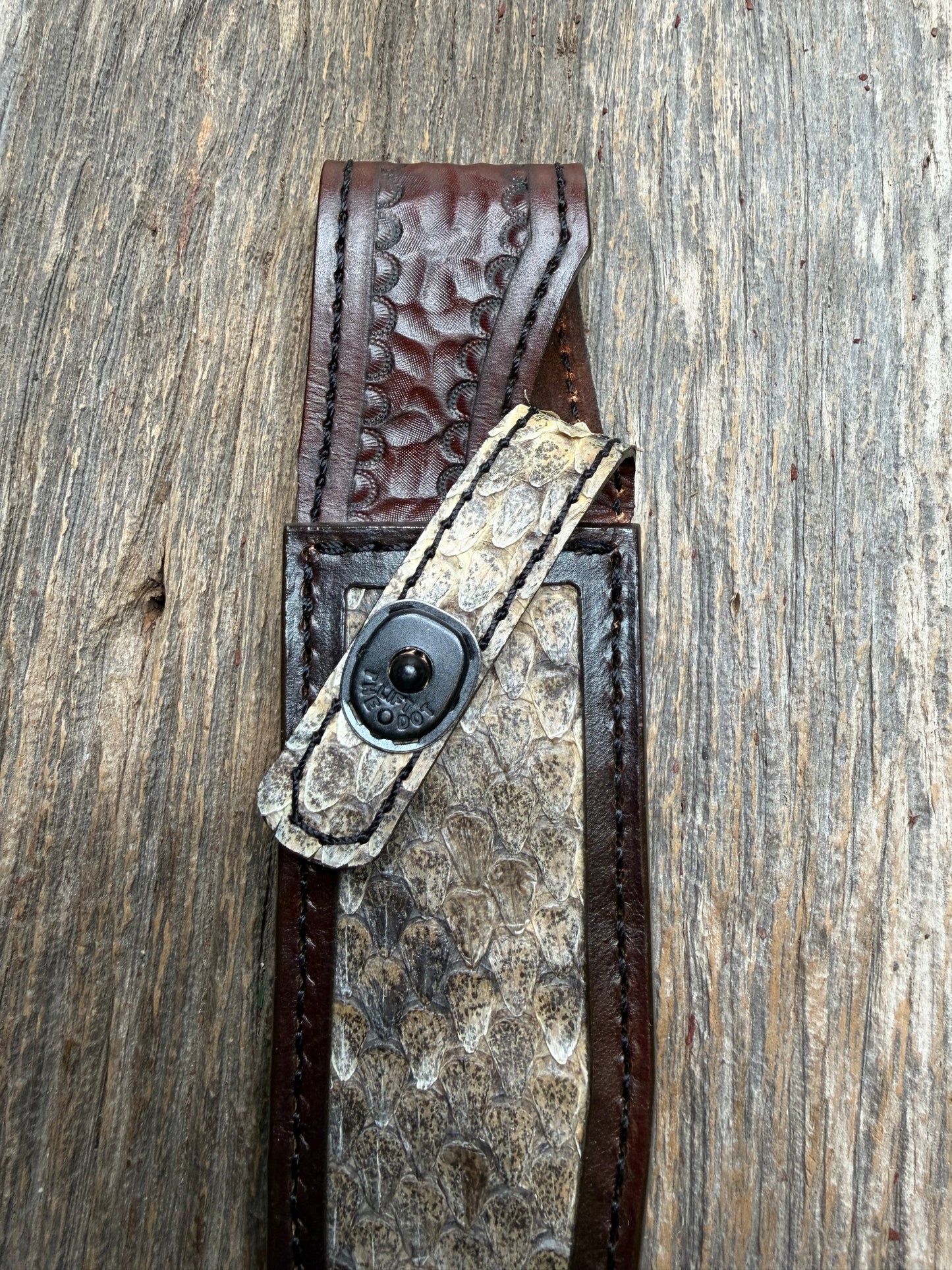 Randall Model 1-6 with Western Diamondback RattleSnake skin from Treeman Sheaths.