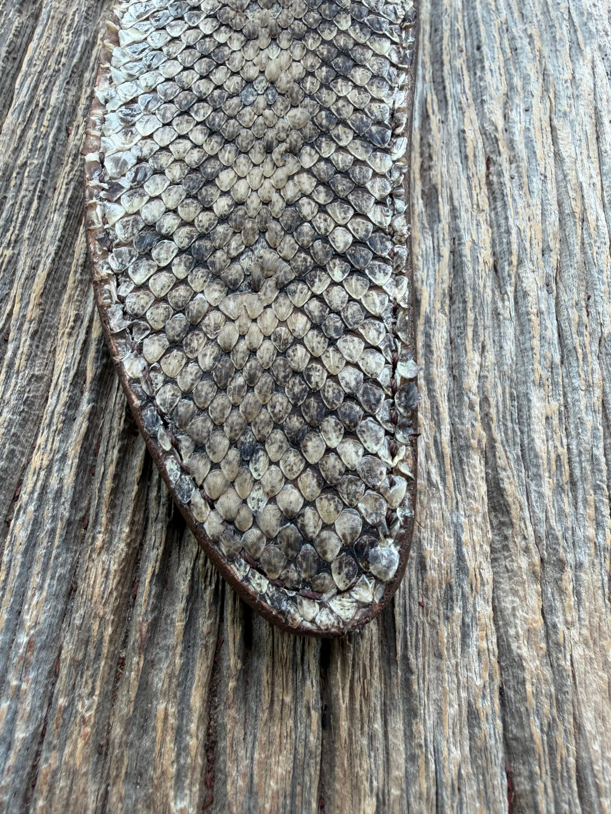 Randall Model 12-8 “Big Bear” Exotic Western Diamondback Rattlesnake Sheath from Sullivans by Gutcher. Basket weave belt loop. Randall Snap… killer.