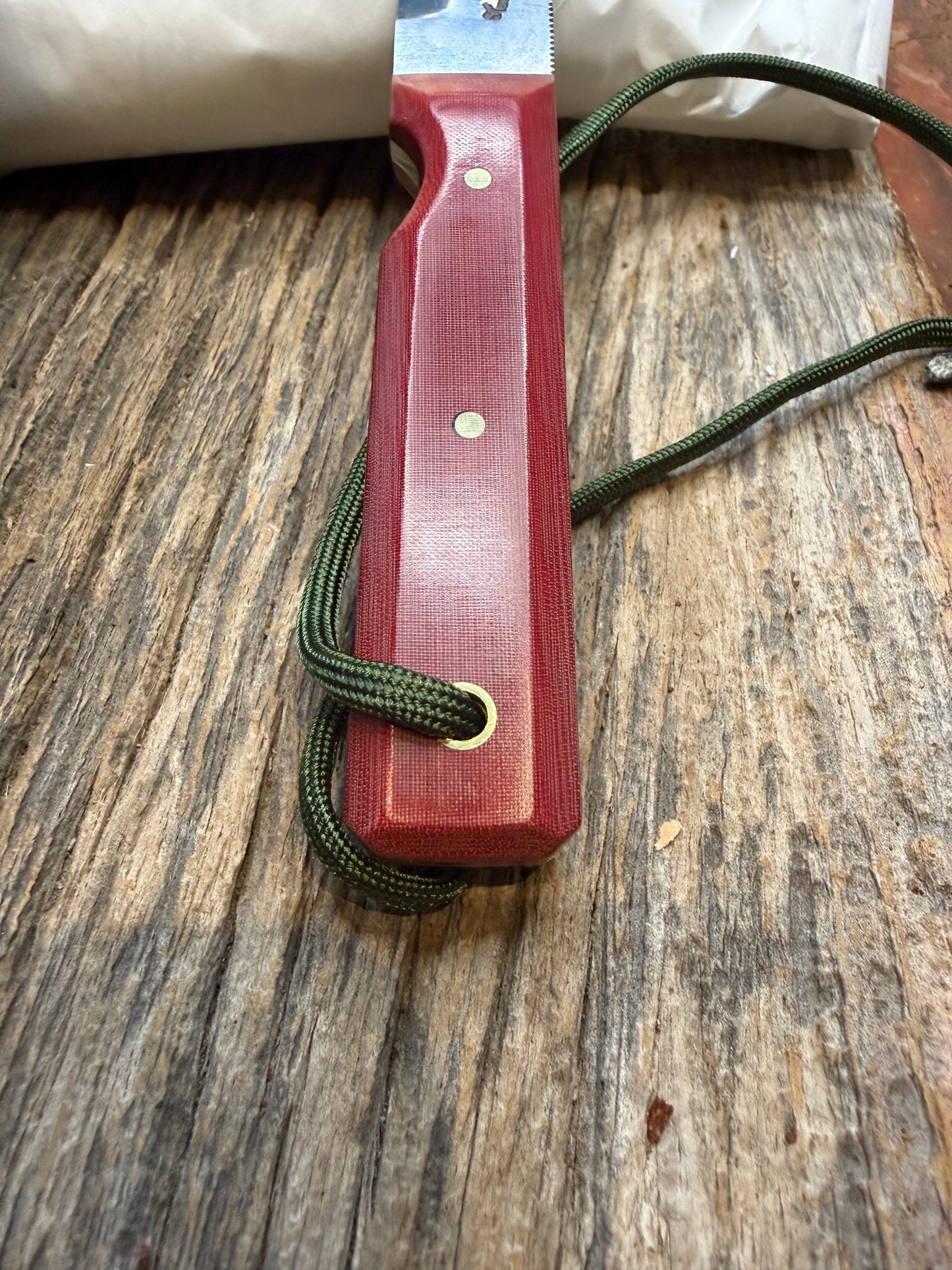 New in Paper Randall Knife Model 10-4 Fisherman Red Micarta Handle Stainless Steel