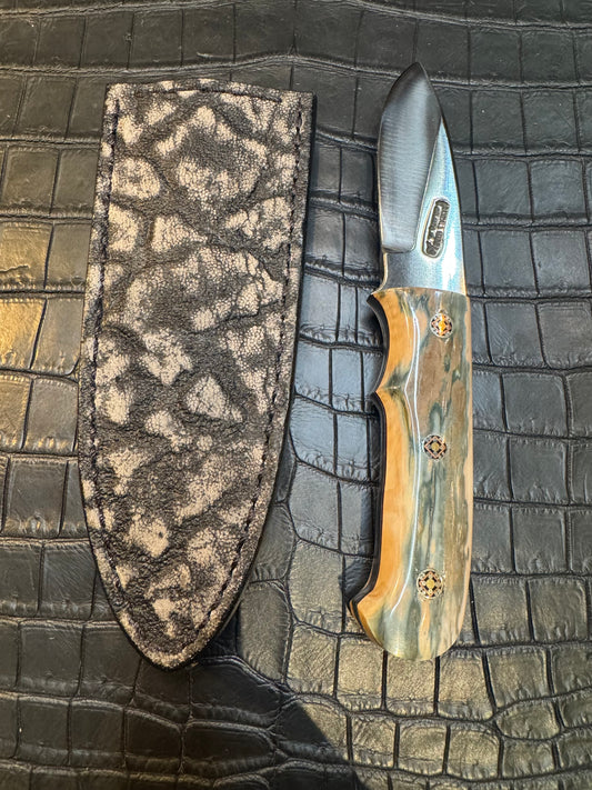 Randall Model Tri Athlete Sheath with Scales Added in Exotic African Elephant by Treeman. (Sheath only)