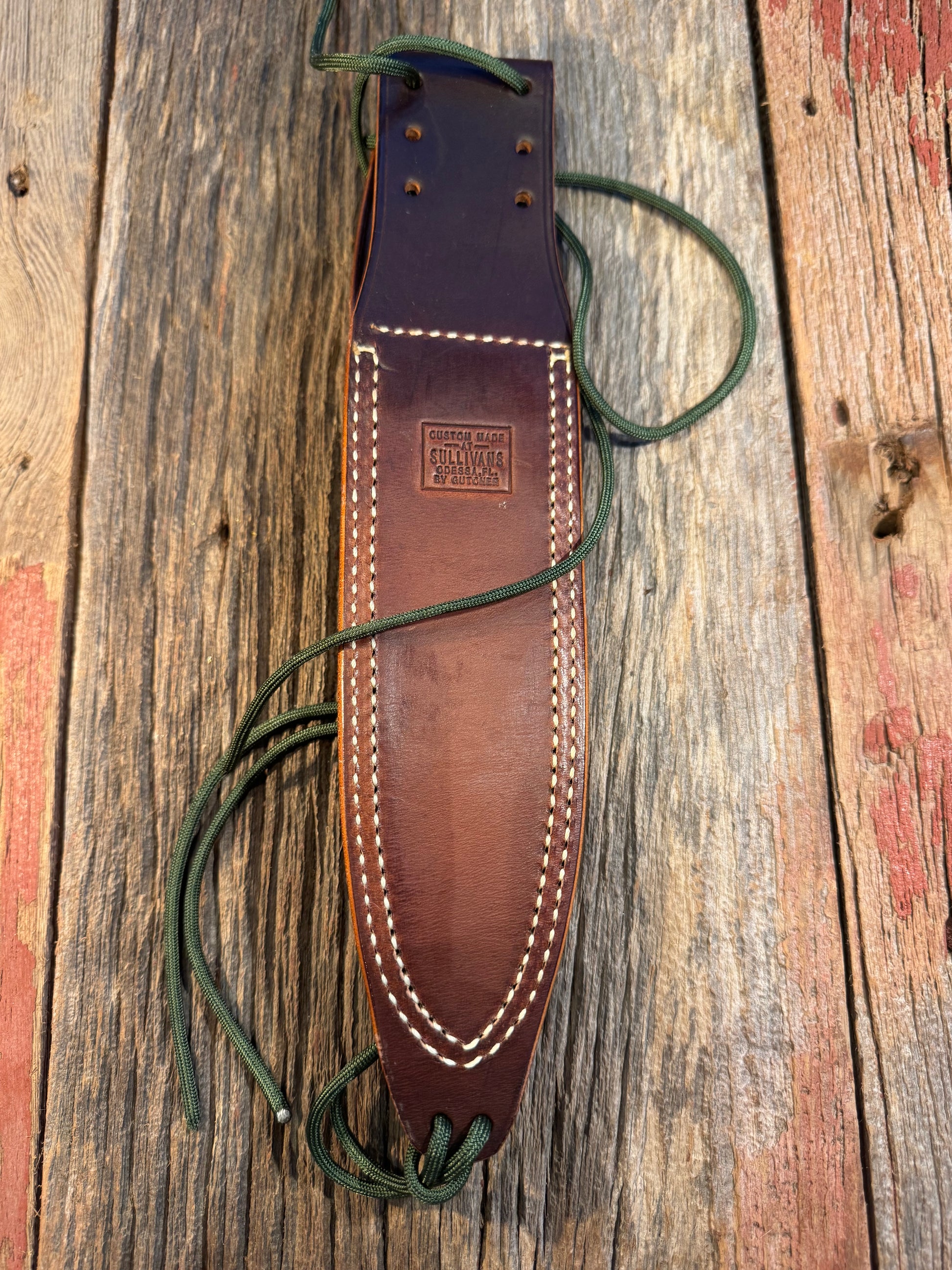New Randall Sullivans by Gutcher Leather Knife Sheath Model 14 with Sharpening Stone.