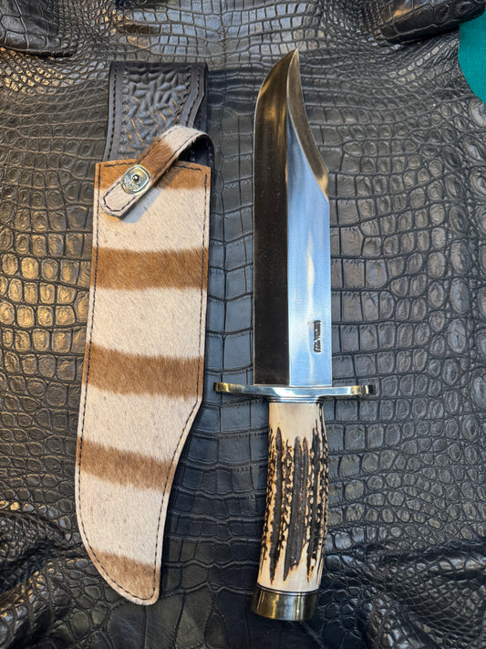 Randall Model Smithsonian “Smitty”Sheath in Exotic Zebra Hide from Treeman. Sheath only