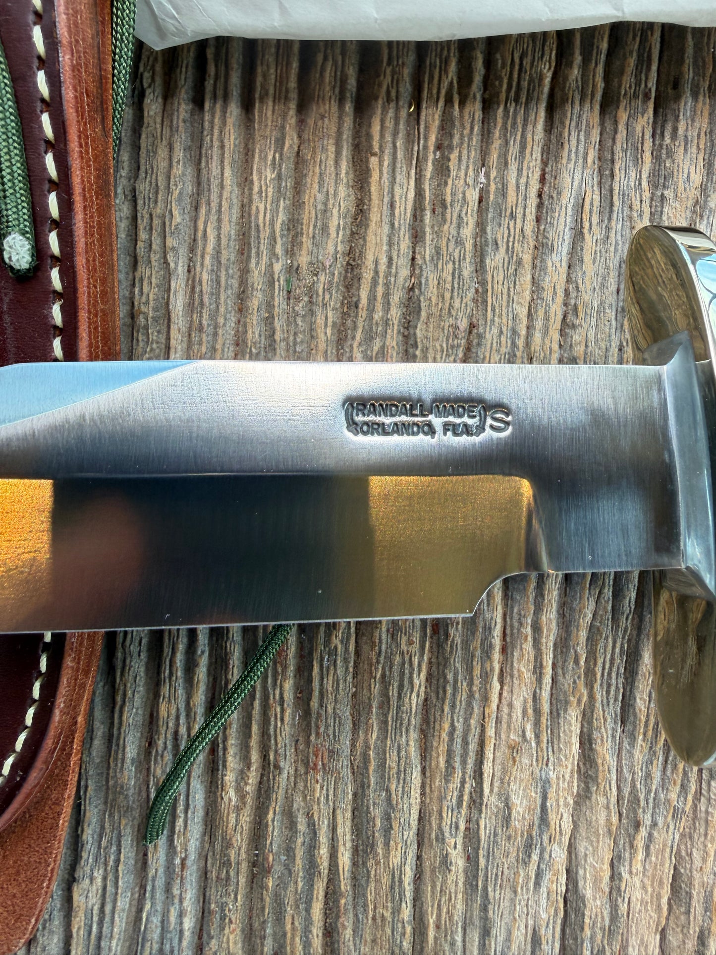 New in Paper Randall Model Buxton Fighter # 1166 Black Micarta, Lanyard SS Nickel Silver Double Hilt, Skull Crusher.