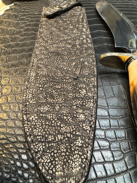 Randall Model 12-11 Large Sasquatch Sheath in Exotic Black Elephant Trunk by Treeman. (Sheath only)