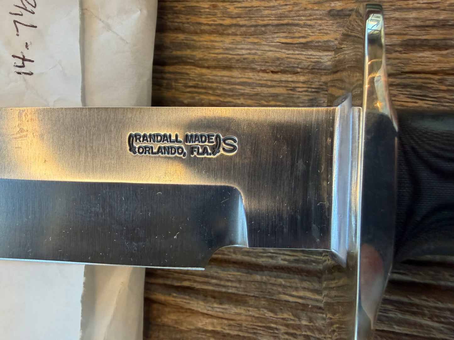 New in Paper Randall Model 14-7.5 in Black Micarta handle, Nickel Silver Hilt, Stainless steel, and Lanyard.