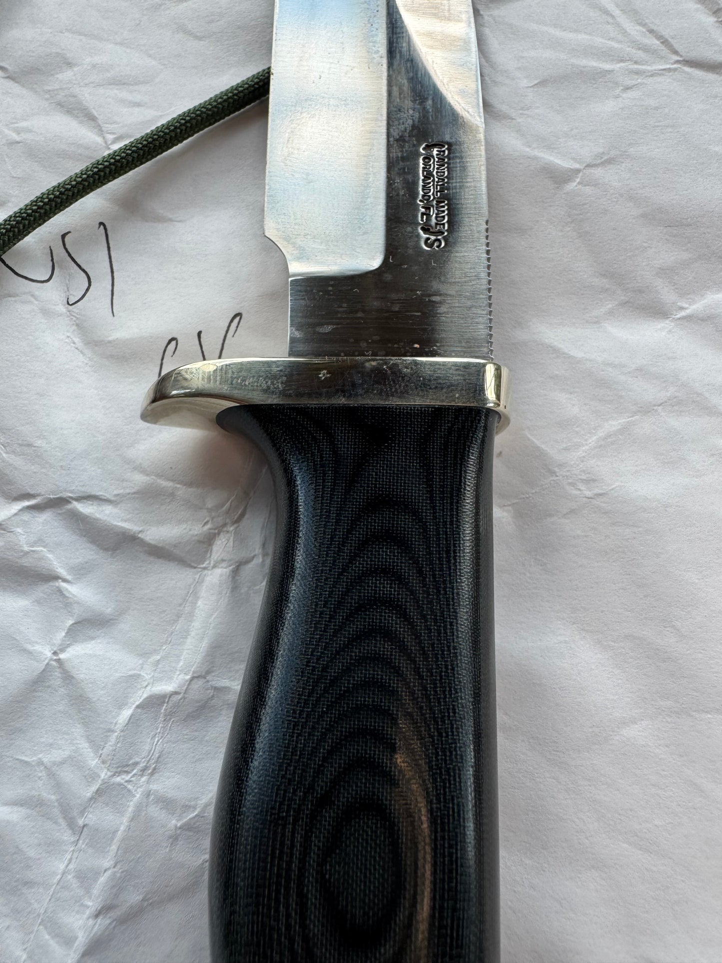 New in Paper Randall Knife Model Combat Companion Black Micarta Handle Stainless Steel, NSH , Lanyard