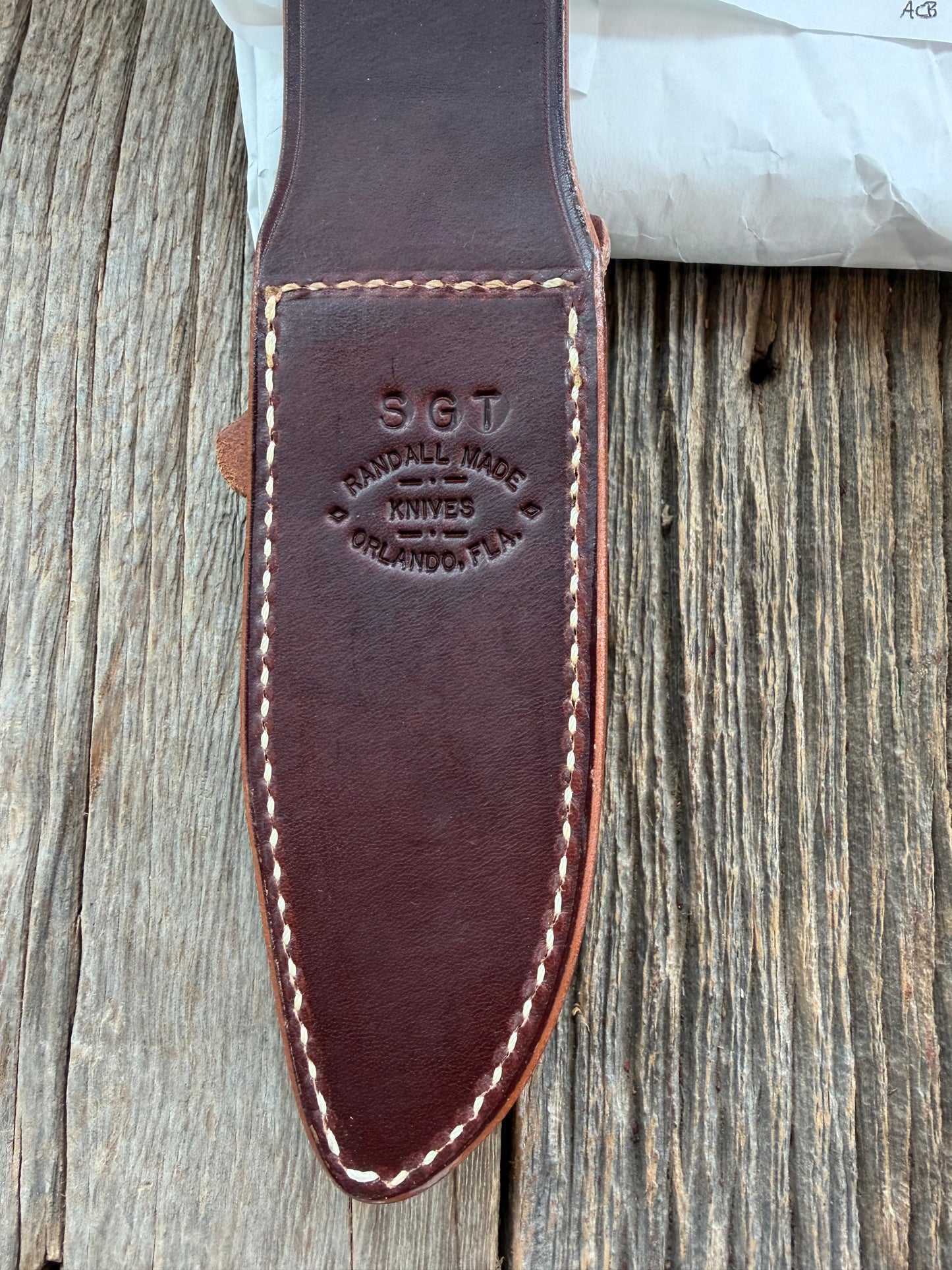 New Paper Randall Made Knife Model Sergeant Green Micarta Stainless Nickel Hilt