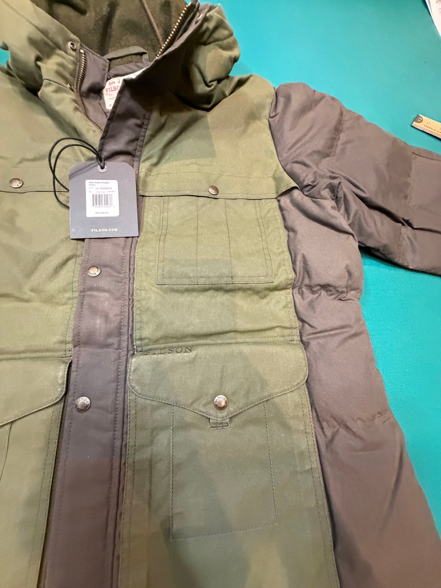 Filson Down Cruiser Parka Otter Green Medium 650 Down Sold Out Mens New with Tags