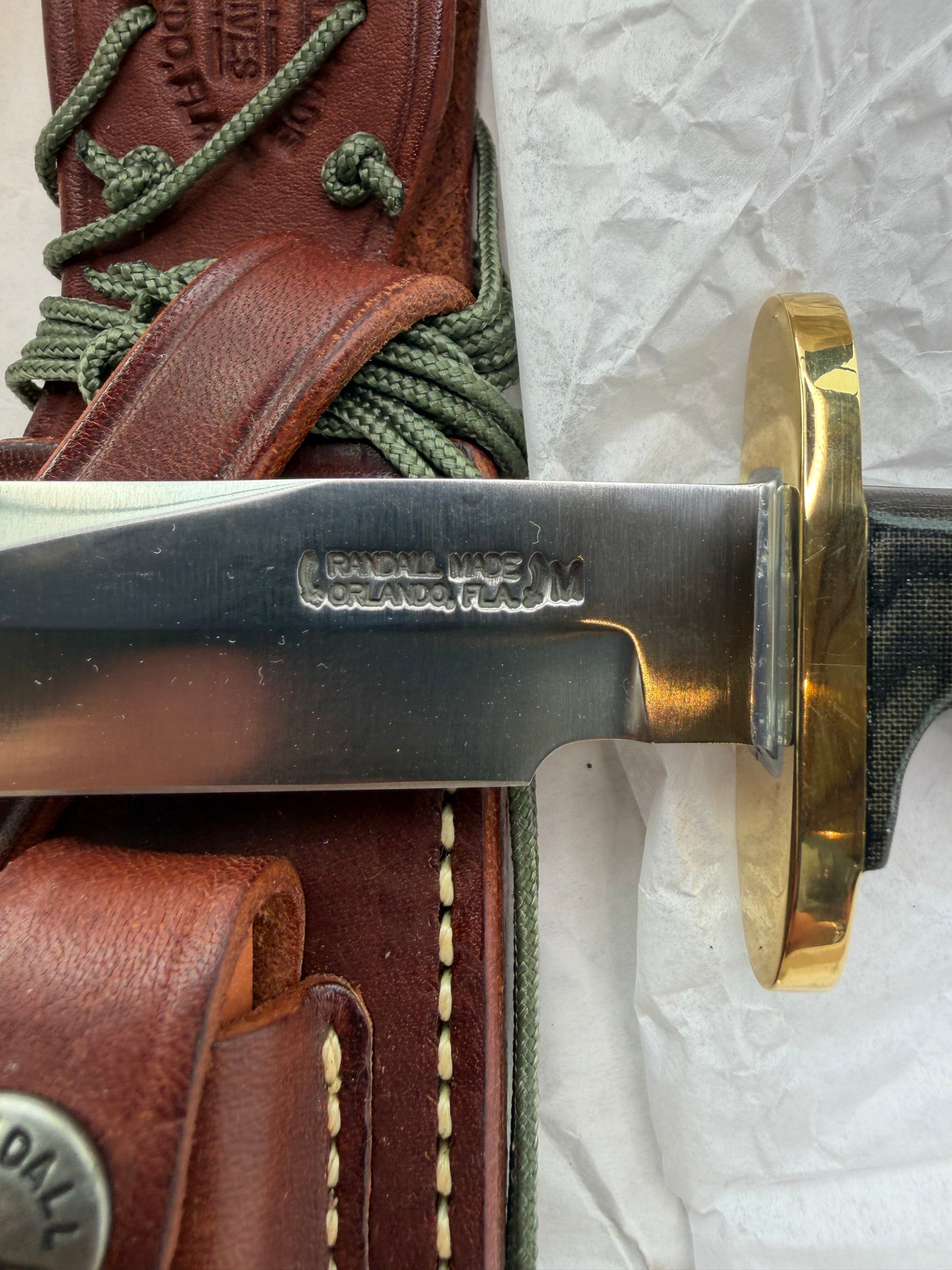 New Paper Randall Made Knife Mini Model 14 Attack Knife Black Micarta SN # 840.