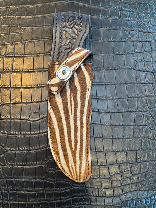 Randall Model 4-6F “Fighter” Exotic Sheath (Unique stripes) in Zebra by Treeman.
