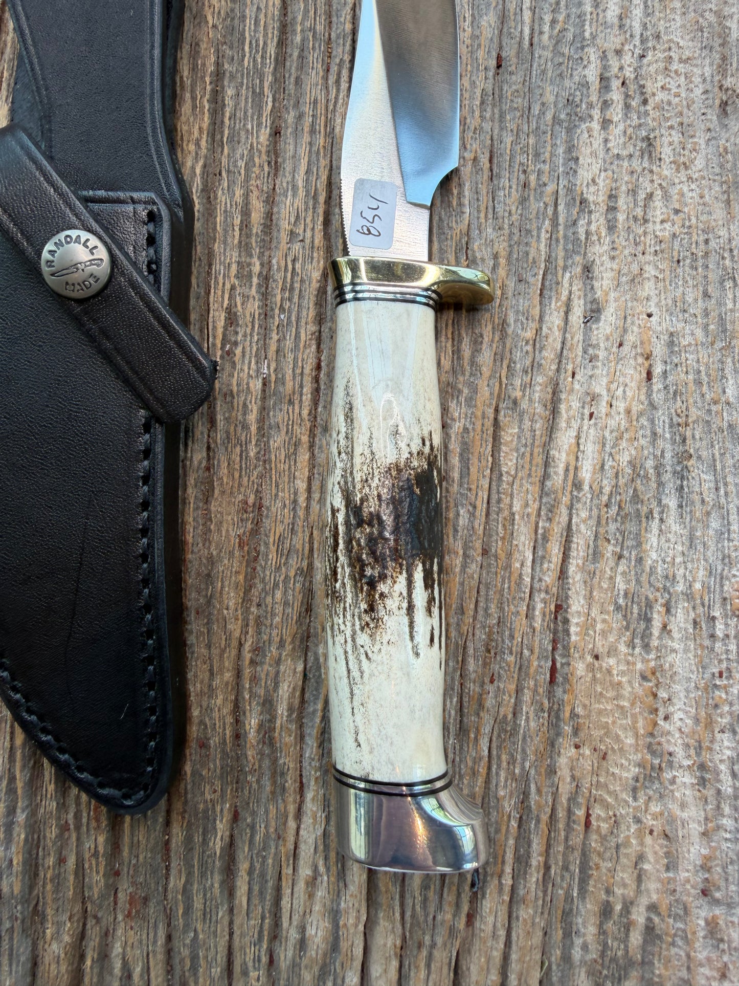 New Randall Made Knife Model Denmark Special Stainless Nickel Hilt, Aluminum crows beak butt cap.