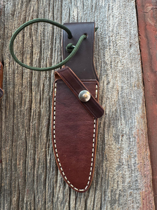 New Randall Sullivans by Gutcher Leather Knife Sheath Model 28 with paracord.
