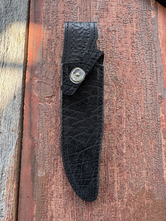 Randall Model Nordic Special Sheath in Exotic Sueded Black Hippo by Treeman.