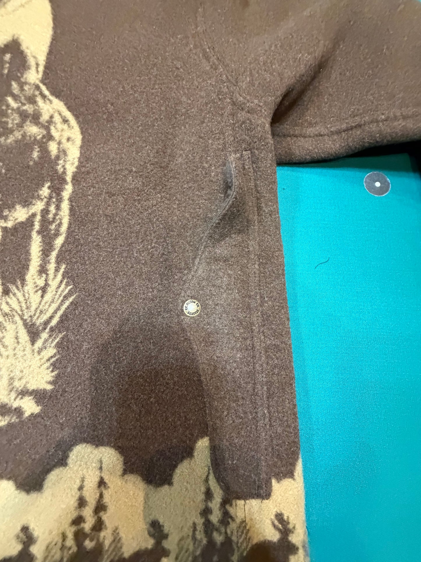 Filson Jacquard Wool Cruiser Brown and Khaki Large #20285029 Made in the USA, Discontinued Factory 1st NWT