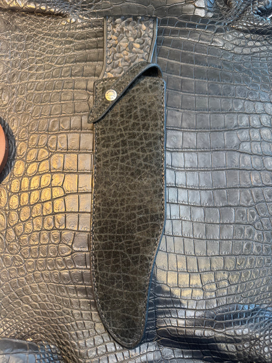 New Randall Model 12-11 Smithsonian “Smitty” Sheath in Exotic Black Hippo ( very rare) Custom Made at Sullivan’s by Gutcher.