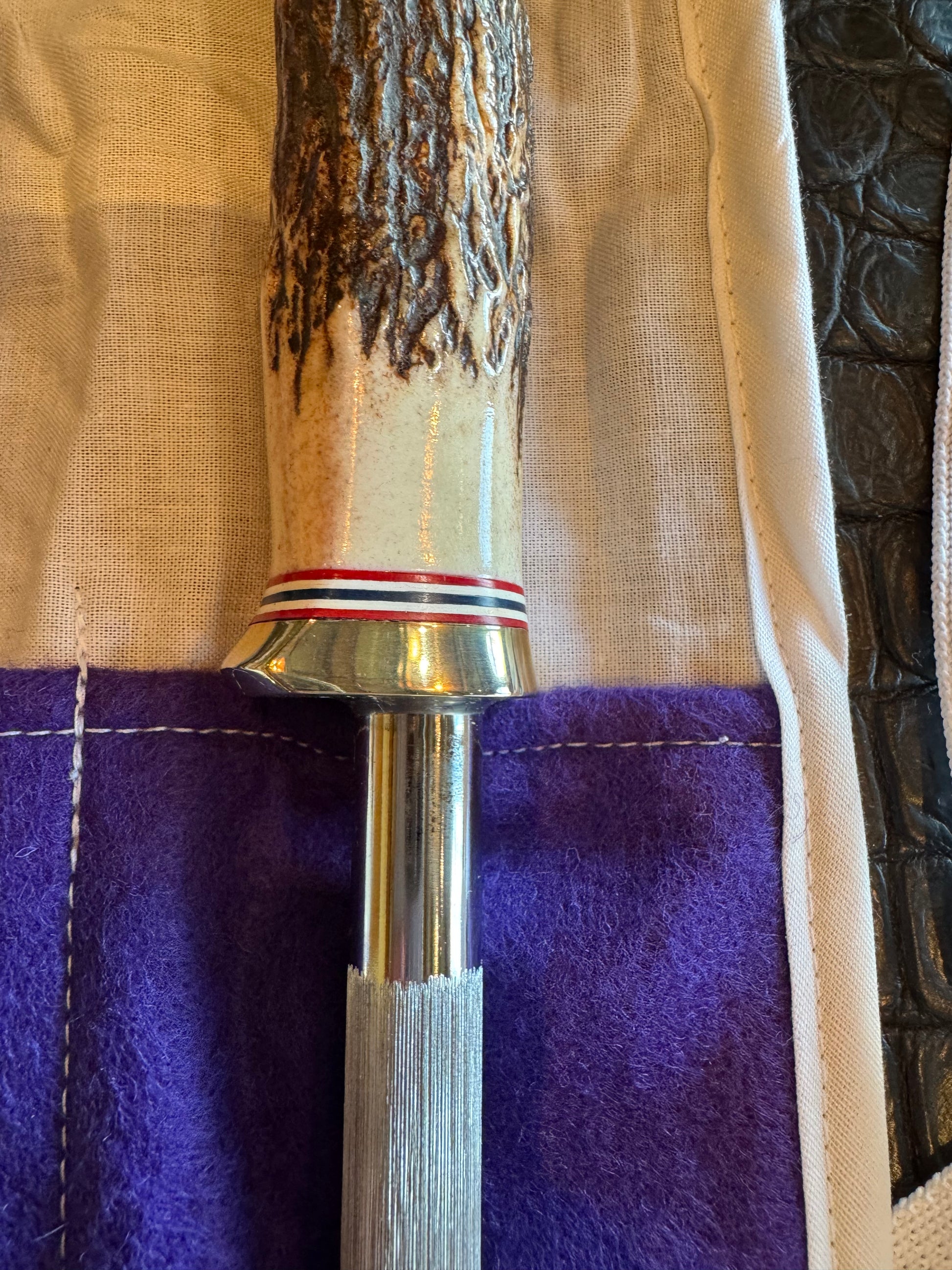 New Randall Carving set Model 6-9 STAG Red White Blue Spacers Stainless