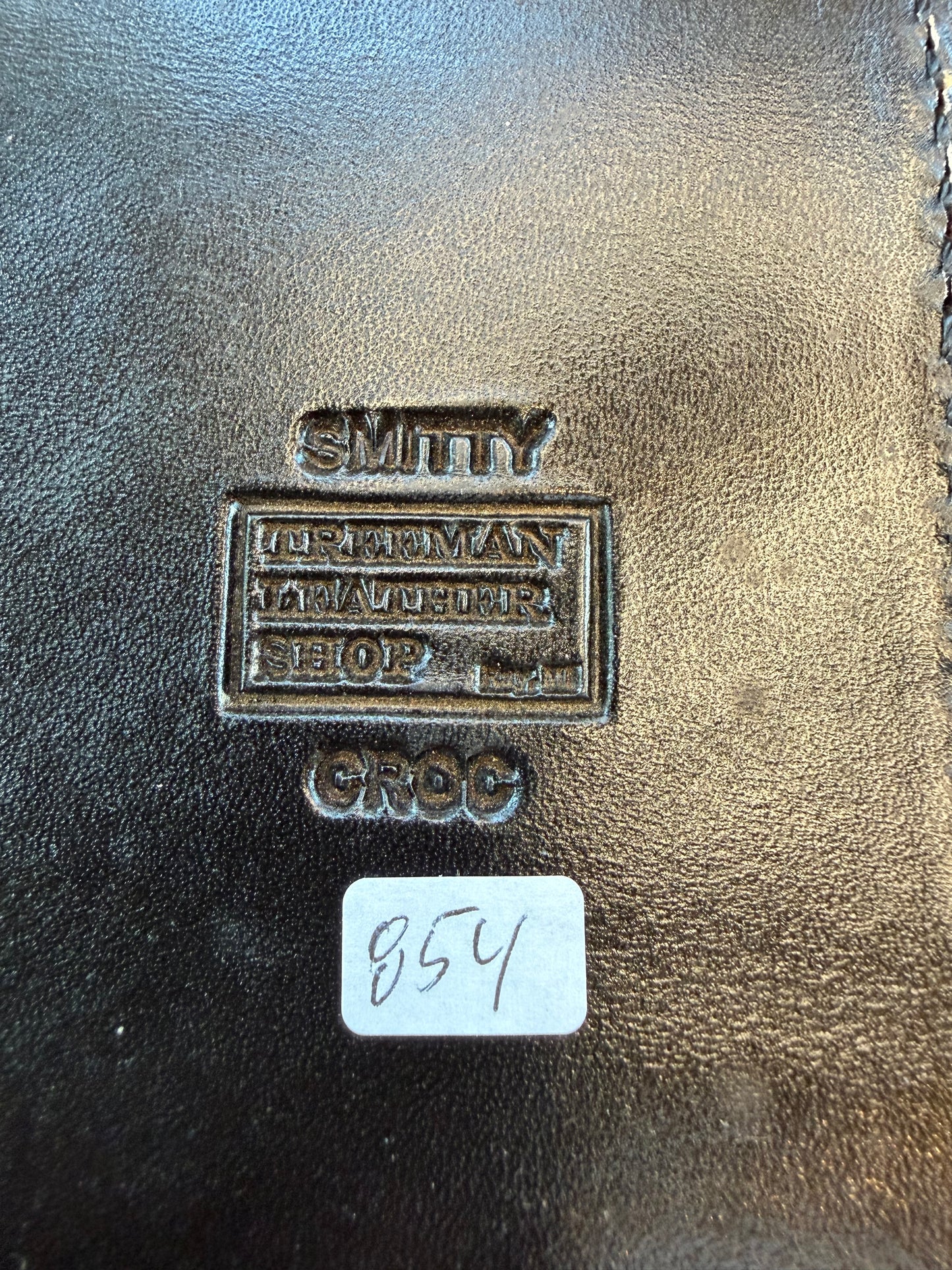 New Randall Model 12-11 Smitty Sheath in Exotic Black Crocodile tail from Treeman. Black canteen Snap .. Johnny Cash Style … All Black.