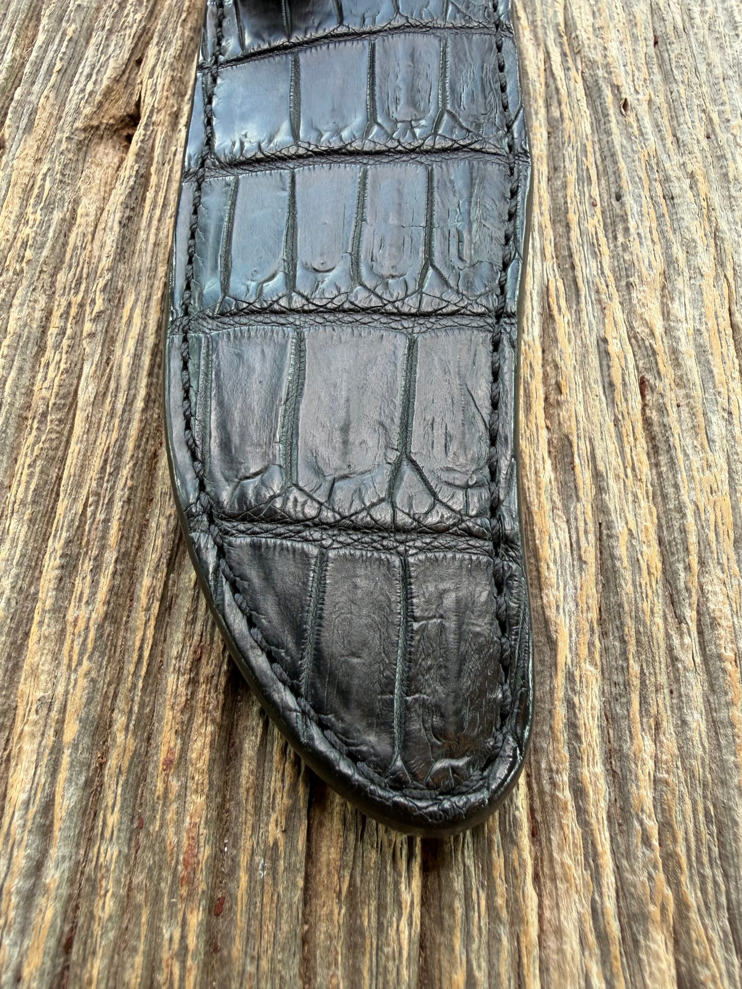 New Randall Model Nordic Special Sheath in Exotic Black Matte Crocodile from Treeman with the newest Black Canteen snap. Killer sheath.