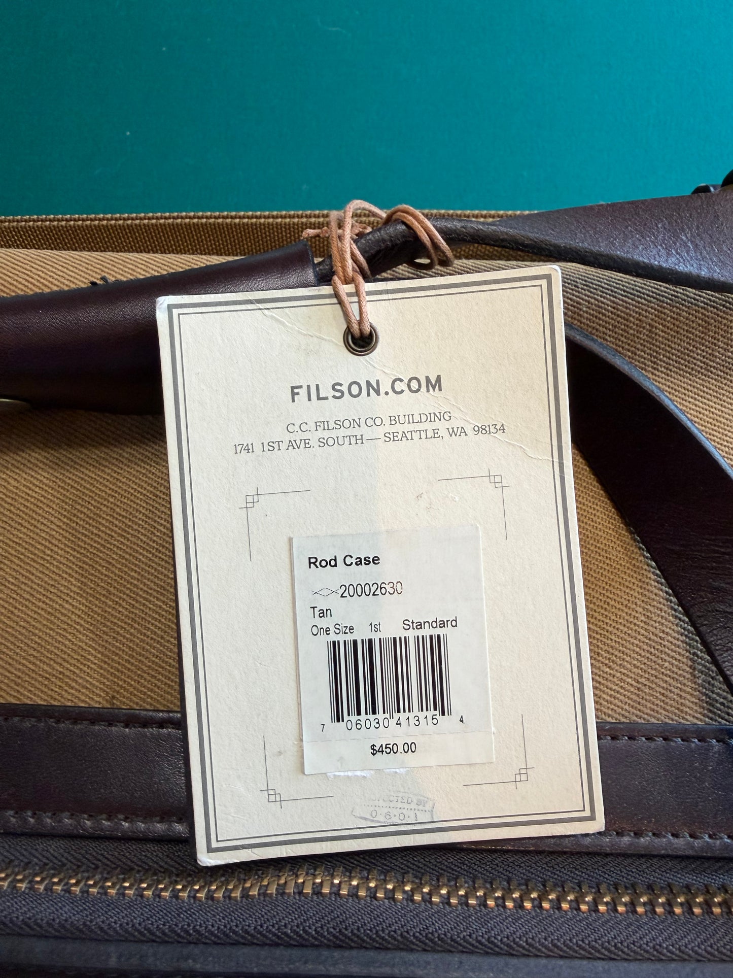 NWT Very Rare Filson Fly Fishing Rod Case Rugged Twill #20002630 Made in USA 1st unused.