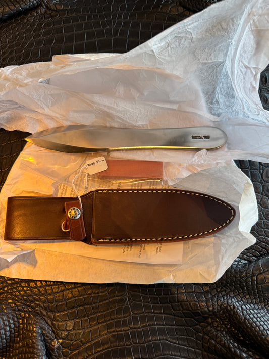 New in Paper Randall Knives Model 9-10 Pro Thrower with Original Leather Sheath
