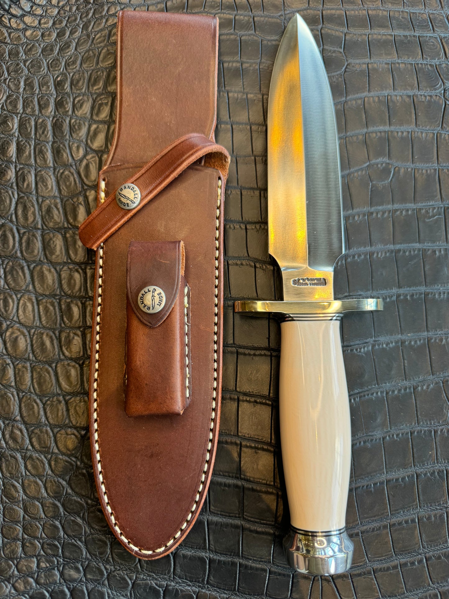 New in Paper Randall Knife Clinton Special TC Nickel Hilt Stainless Steel Resin